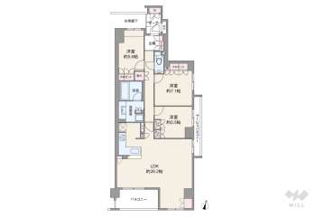 ジオ芦屋東山町7880万円：間取り図