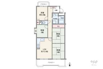 真栄マンション下原900万円：間取り図