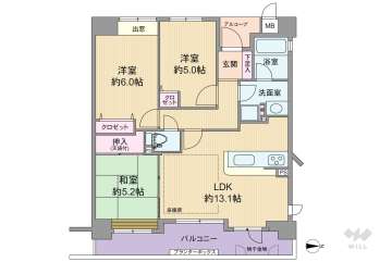 パレ武庫之荘富松の杜2580万円：間取り図