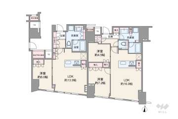 Brillia(ブリリア) Tower 堂島30000万円：間取り図