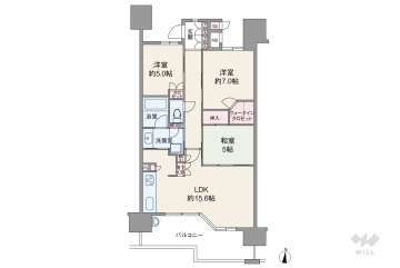 Ｂｒｉｌｌｉａレジデンス六甲アイランド3230万円：間取り図