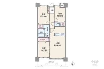 サンマンションアトレ長久手2798万円：間取り図