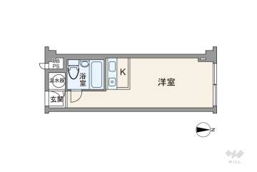 ファミールハイツ北大阪3号棟840万円：間取り図
