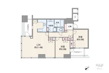 クレヴィアタワー中之島13800万円：間取り図
