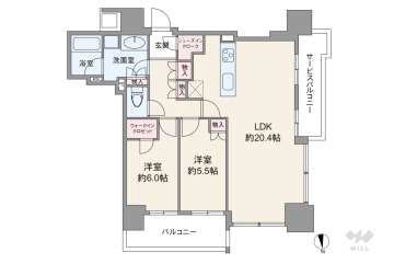 シエリアタワー大阪天満橋11980万円：間取り図
