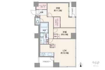 堂島ザレジデンスマークタワー16800万円：間取り図