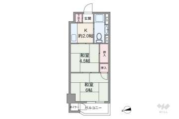 新大阪第一ダイヤモンドマンション600万円：間取り図