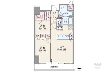 Brillia(ブリリア) Tower 堂島17800万円：間取り図