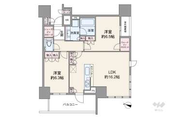 ザ・パークハウス 大阪梅田タワー14480万円：間取り図