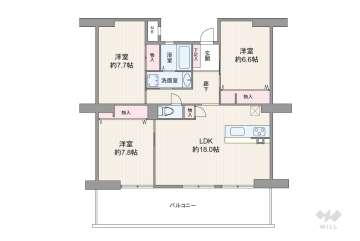 武庫川第2三番街1号棟2799万円：間取り図