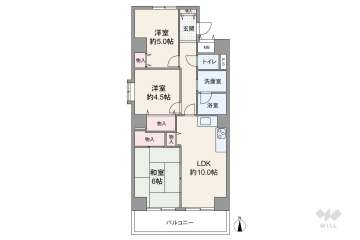 サンハイム上甲子園1280万円：間取り図