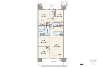 リバーガーデン西宮 酒蔵通り6280万円：間取り図