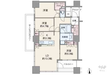 シエリアタワーなんば6980万円：間取り図