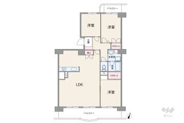 シティコーポ伝馬1号館2198万円：間取り図