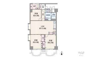 緑地公園ロイヤルマンション　3780万円：間取り図