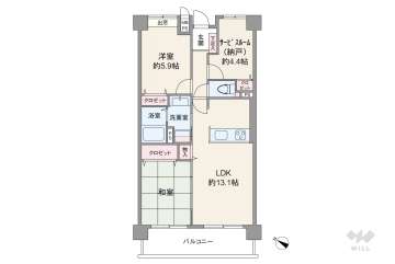 ステイツ西宮甲東園3480万円：間取り図