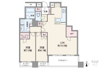 エルグレースタワー大阪同心10980万円：間取り図