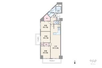 天王寺サンハイツ3499万円：間取り図