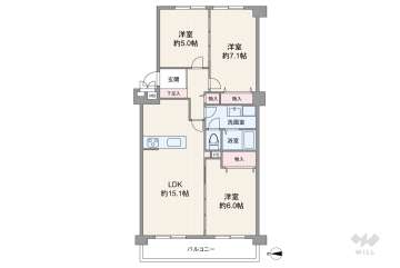 ファミールハイツ北大阪4号棟3980万円：間取り図