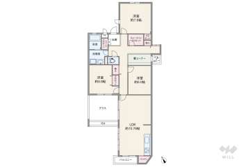 千里山ロイヤルマンション3番街F棟3880万円：間取り図