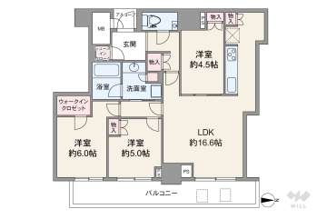 プレミストタワー大阪新町ローレルコート12750万円：間取り図