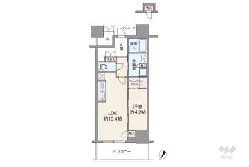 ジオタワー大阪十三5480万円：間取り図