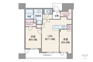 シエリアタワー中之島8980万円：間取り図