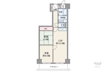 ファミール阿波座2600万円：間取り図