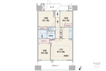 ブリッジコート千里中央6298万円：間取り図