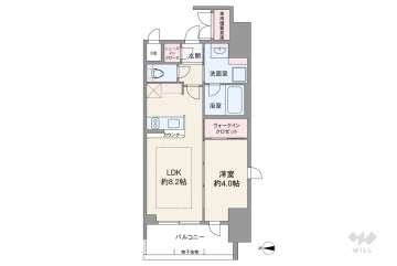 エステムコート谷町九丁目3150万円：間取り図