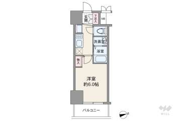エステムコート難波サウスプレイス7リアン1850万円：間取り図