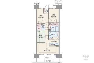 リバーガーデン福島木漏れ日の丘AB棟6940万円：間取り図