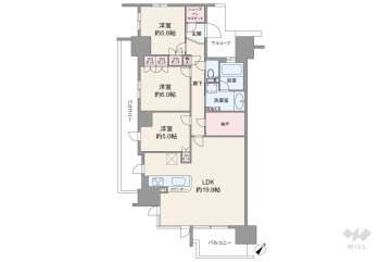 ルネ西宮仁川4750万円：間取り図