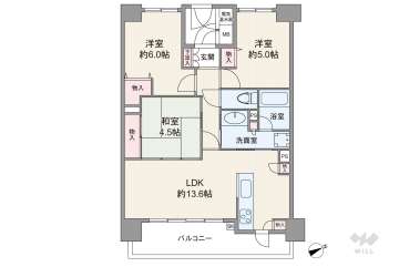 クレアシティ堂島川パークサイド5680万円：間取り図