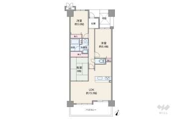 コスモ本山3680万円：間取り図