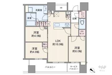 シエリアタワー中之島10800万円：間取り図