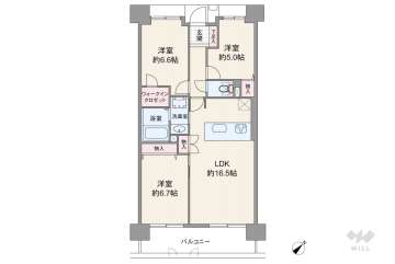 西宮マリナパークシティ桜のまち５番館2990万円：間取り図