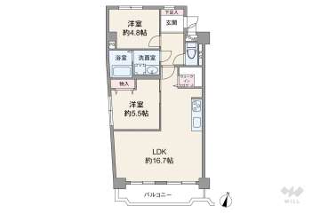 芦屋シティハイツ3798万円：間取り図