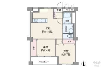 京橋第一コーポ2180万円：間取り図