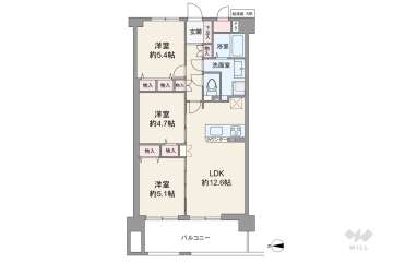 ＲＩＣウエストコート4番街東棟2番館2690万円：間取り図