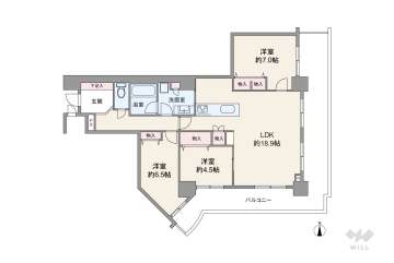シティゲートタワー千里中央7980万円：間取り図