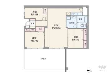 進和苦楽園アーバンライフB棟2390万円：間取り図