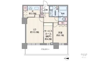 レジデンス梅田ローレルタワー5780万円：間取り図