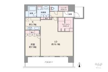 MJR堺筋本町タワー11980万円：間取り図
