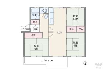 箕面粟生第２住宅35棟780万円：間取り図