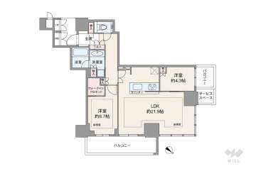 ジオタワー大阪十三8950万円：間取り図