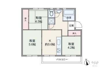 箕面粟生第２住宅3棟880万円：間取り図