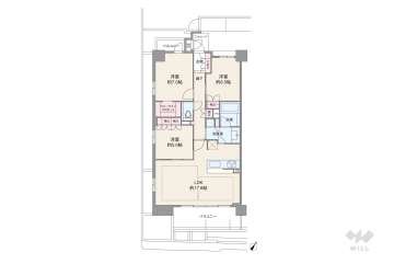 ワコーレ西岡本グランプレイス9800万円：間取り図