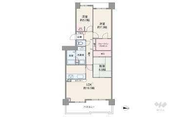ＲＩＣイーストコート10番街1番館2080万円：間取り図