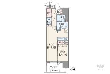 ブランズ北堀江プレイス5680万円：間取り図